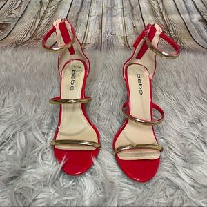 Bebe Red & Gold heels